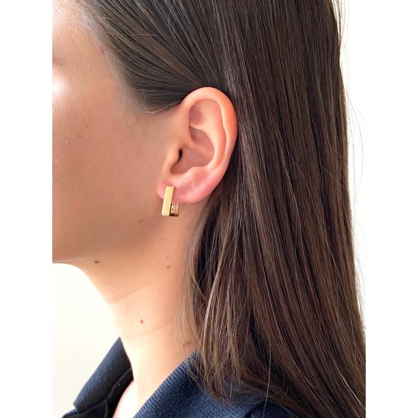 Brinco De Ouro 18k Argola Line