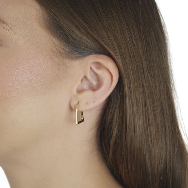 Brinco De Ouro 18k Argola Lunar