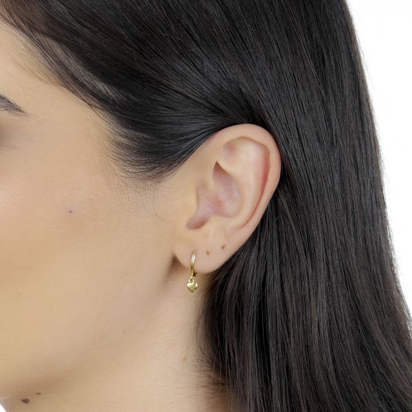 Brinco De Ouro 18k Heart