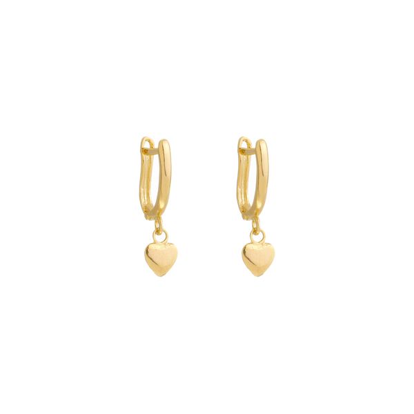 Brinco De Ouro 18k Heart