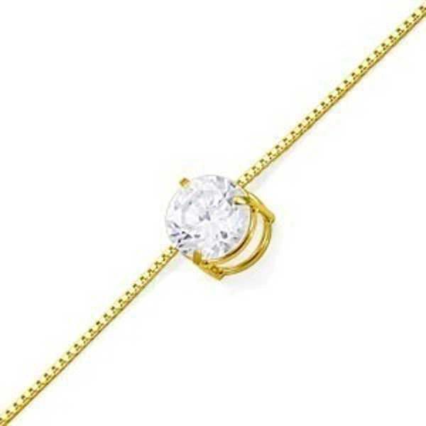 Corrente De Ouro 18k Com 50cm e Ponto De Luz 6,5mm