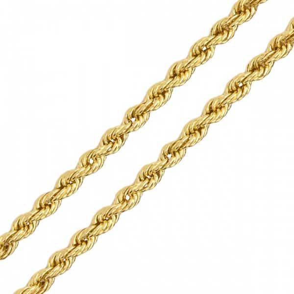 Corrente De Ouro 18k Corda De 2,1mm Com 45cm