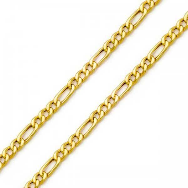 Corrente De Ouro 18k Groumet 3x1 De 3mm Com 60cm