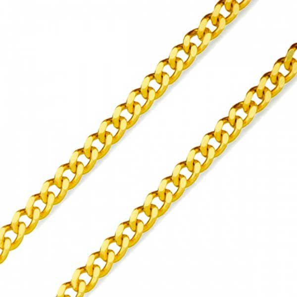 Corrente De Ouro 18k Groumet De 3,4mm Com 45cm