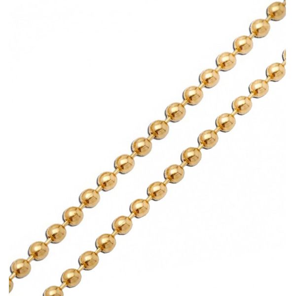 Corrente De Ouro 18k Bolinhas De 1mm Com 50cm