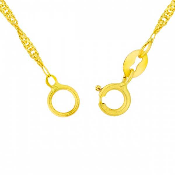 Corrente De Ouro 18k Singapura De 1,8mm Com 50cm