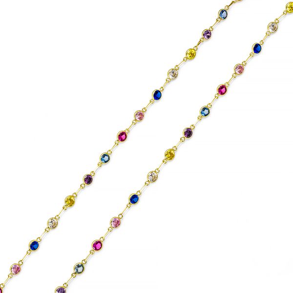 Corrente De Ouro 18k Cartie De 40cm Com Zircônias