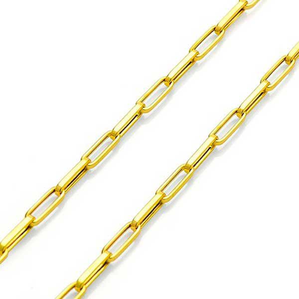 Corrente De Ouro 18k Cartie Ovalada De 2,5mm Com 70cm