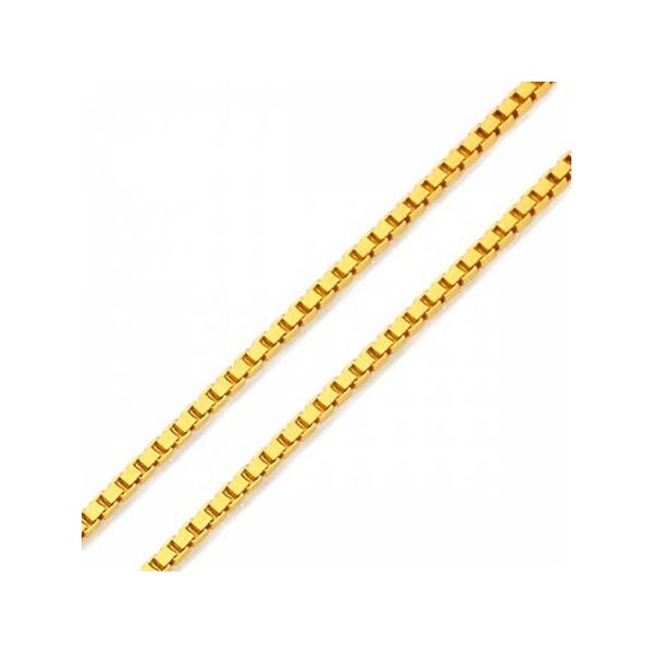 Corrente De Ouro 18k Veneziana De 1,0mm Com 40cm
