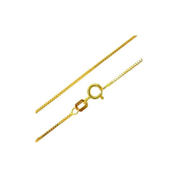 Corrente De Ouro 18k Veneziana De 1,0mm Com 40cm
