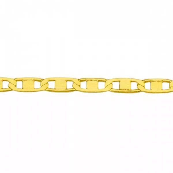 Corrente De Ouro 18k Piastrine Trabalhada De 5mm Com 70cm