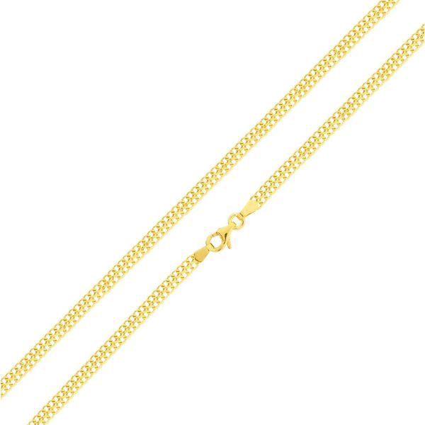 Corrente De Ouro 18k Lacraia De 3,7mm Com 50cm