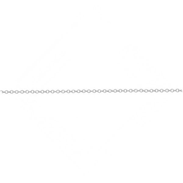 Corrente De Ouro Branco 18k Elo Português De 1mm Com 40cm