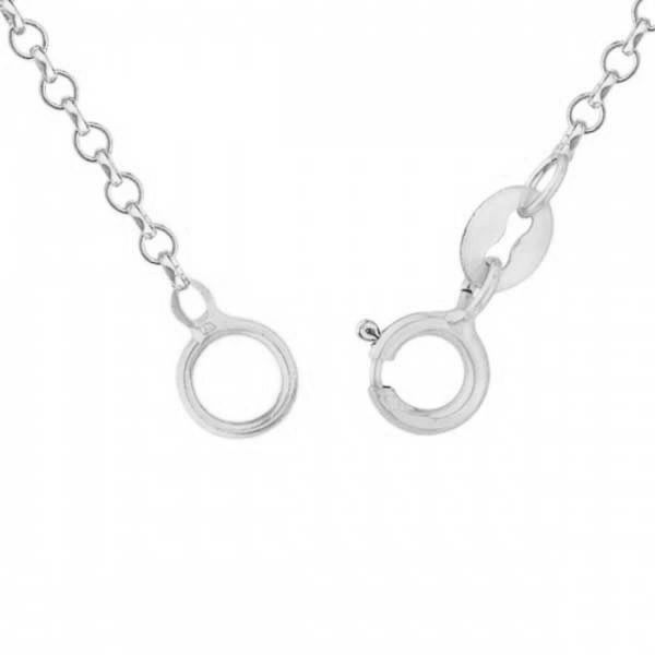 Corrente De Ouro Branco 18k Elo Português De 1mm Com 40cm