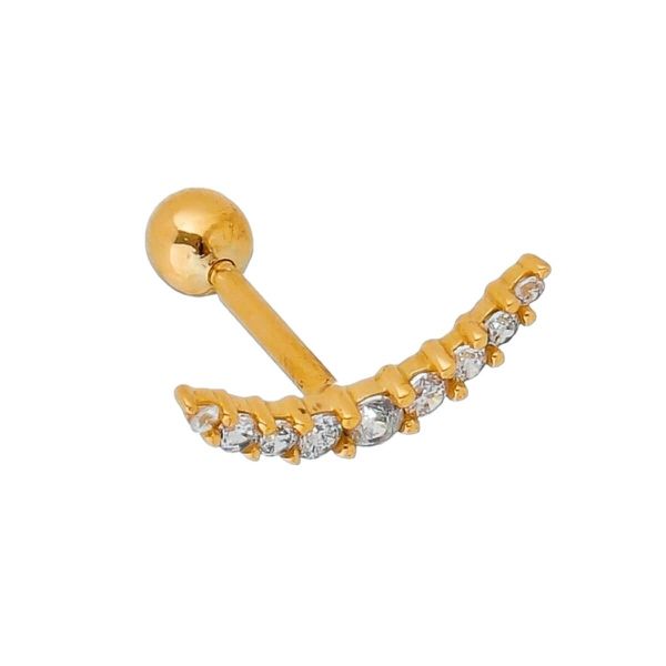 Piercing Cluster De Orelha De Ouro 18k Tragus de Zircônia