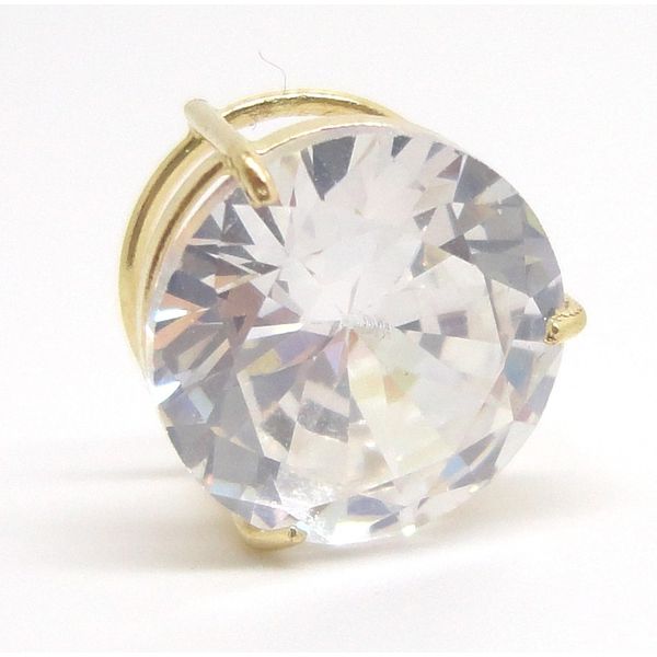 Pingente Ponto De Luz De Ouro 18k Com Zircônia De 6mm 