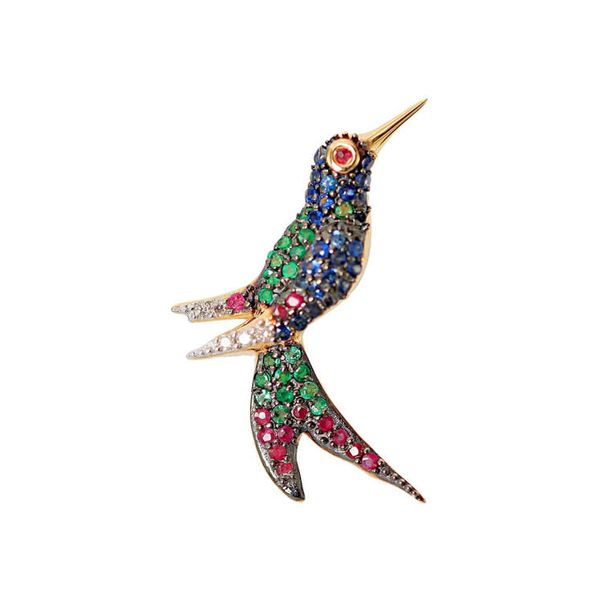 Corrente De Ouro 18k Com 40cm e Pingente Beija-flor