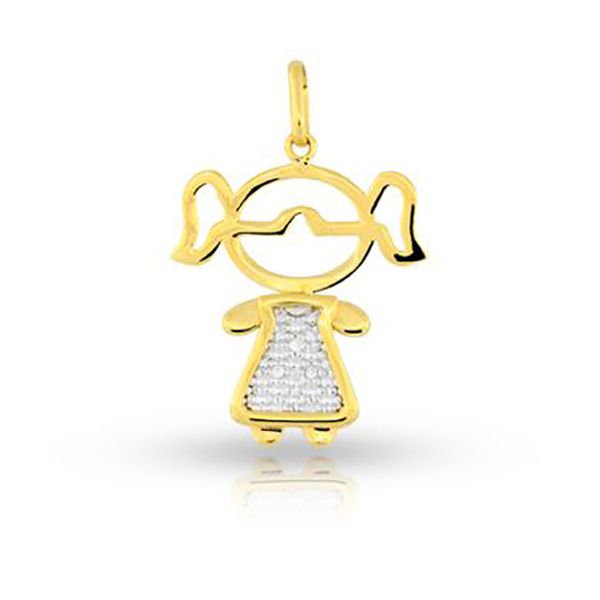 Pingente De Ouro 18k Menina