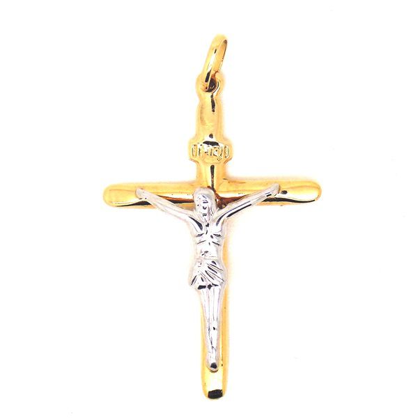 Pingente De Ouro 18k Crucifixo Com Cristo 45mm