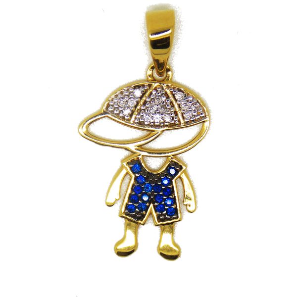 Pingente De Ouro 18k Menino Com 22mm