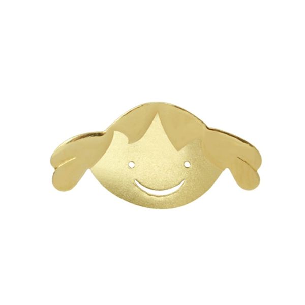 Pingente De Ouro 18k Menina De 12mm