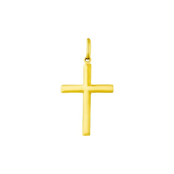 Pingente De Ouro 18k Cruz Com 16mm