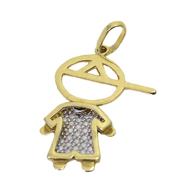 Pingente De Ouro 18k Menino Com Corpo Móvel De 21mm