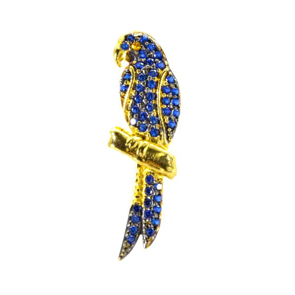 Pingente De Ouro 18k Arara Azul Com 25mm