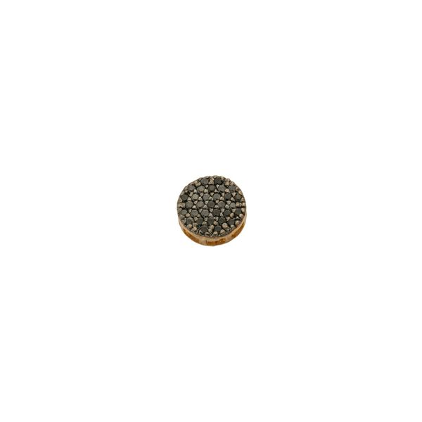 Pingente De Ouro 18k Pavê Redondo Com Zircônias Negras