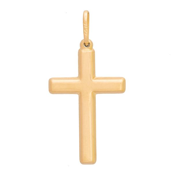 Pingente De Ouro 18k Cruz Com 25mm