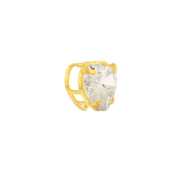 Corrente De Ouro 18k Veneziana De 0,5mm Com 40cm e Pingente Coração De Zircônia