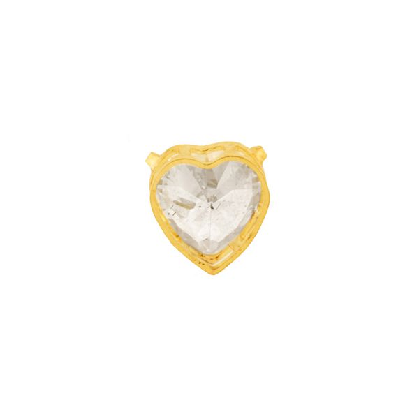 Corrente De Ouro 18k Veneziana De 0,5mm Com 40cm e Pingente Coração De Zircônia