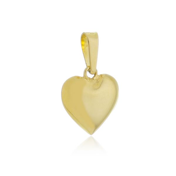 Gargantilha De Ouro 18k Fio De Nylon Com 45cm Com Pingente De Coração Grande