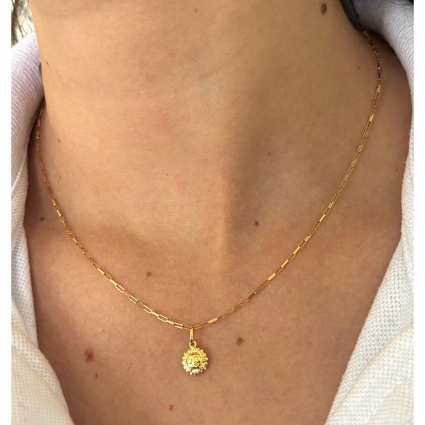 Pingente De Ouro 18k Sol 8mm