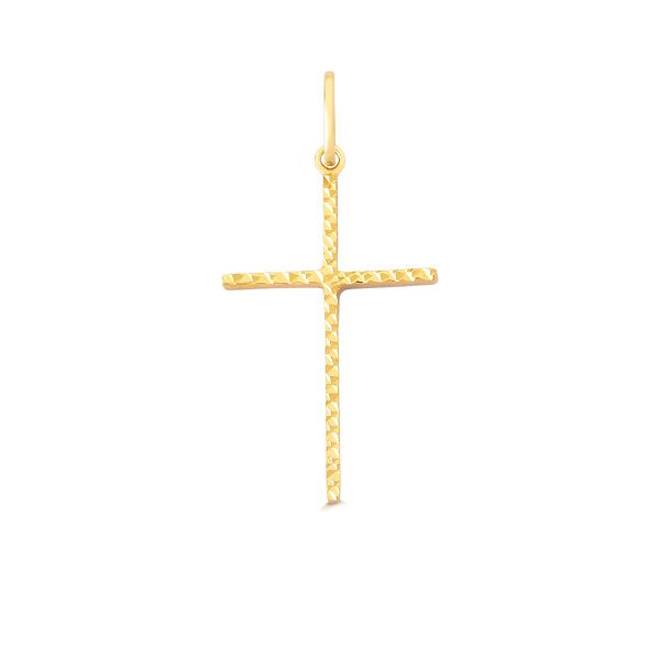 Pingente De Ouro 18k Cruz Dois Ouros Amarelo/Branco