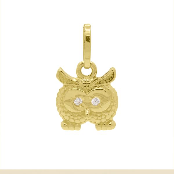 Pingente De Ouro 18k Coruja P