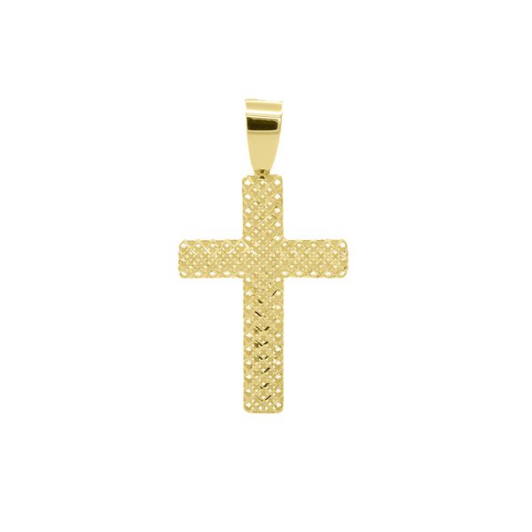 Pingente De Ouro 18k Cruz Diamantada G