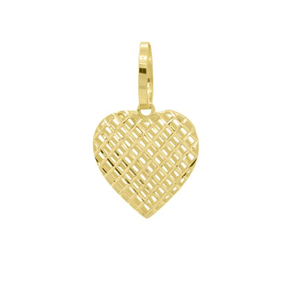 Pingente De Ouro 18k Coração Diamantada M
