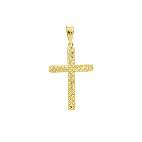 Pingente De Ouro 18k Cruz Diamantada M