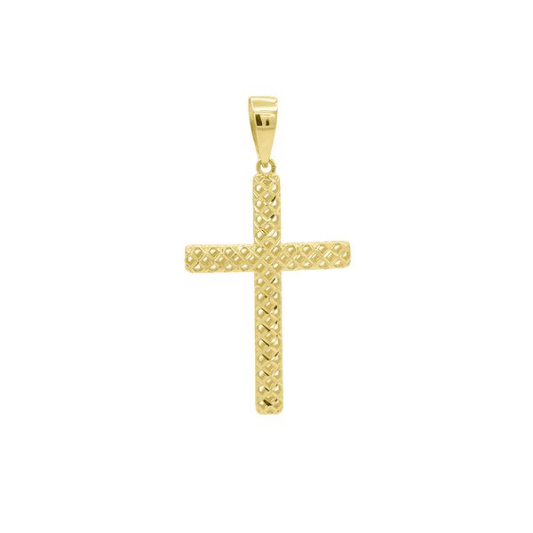 Pingente De Ouro 18k Cruz Diamantada M