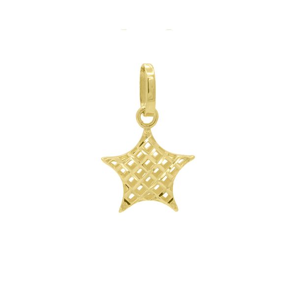 Pingente De Ouro 18k Estrela Diamantada P 