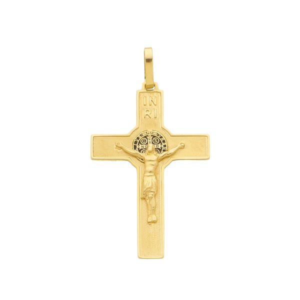 Pingente De Ouro 18k Cruz Com Jesus Cristo