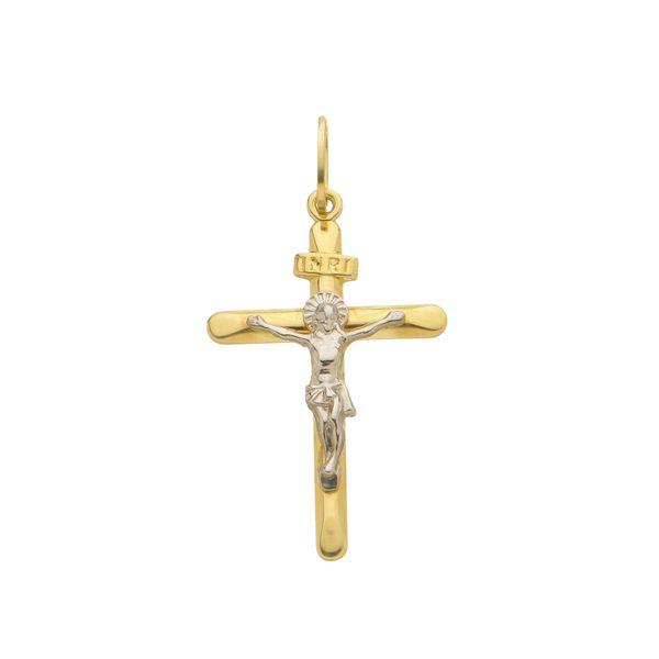 Pingente De Ouro 18k Crucifixo Com Cristo 30mm