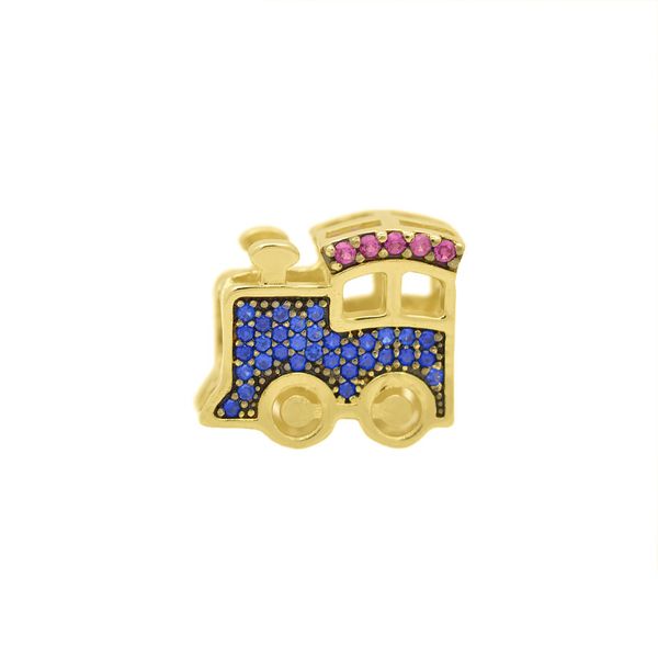 Berloque de Ouro 18k Trem com Zircônias 