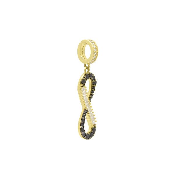 Berloque de Ouro 18k Infinito com Zircônias Dois em Um