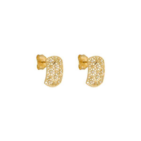 Brinco De Ouro 18k Sunshine com Zircônias