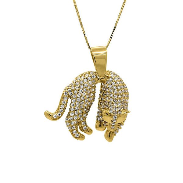 Pingente De Ouro 18k Pantera Zircônias