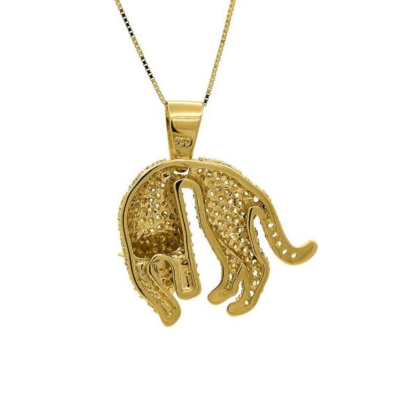 Pingente De Ouro 18k Pantera Zircônias
