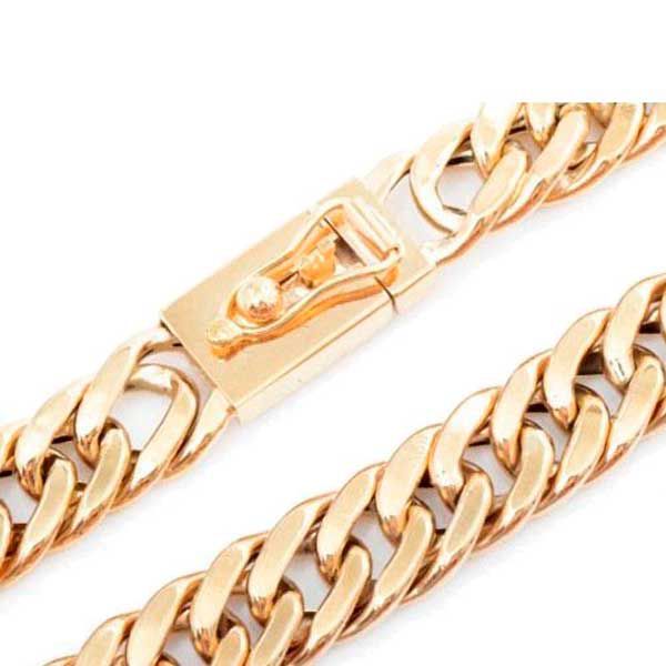 Pulseira De Ouro 18k Groumet Larga De 1 Centímetro Com 18cm