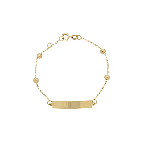 Pulseira Infantil De Ouro 18k Cartie De 13,5cm Com Bolinhas